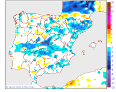 Variaci�n de las temperaturas m�nimas respecto al d�a anterior