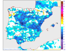Variaci�n de las temperaturas m�nimas respecto al d�a anterior