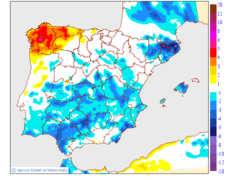 Variaci�n de las temperaturas m�nimas respecto al d�a anterior