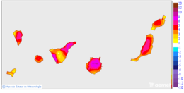 Variaci�n de las temperaturas m�ximas respecto al d�a anterior
