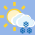 Icono de intervalos nubosos con nieve