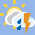 Icono de nuboso con tormenta