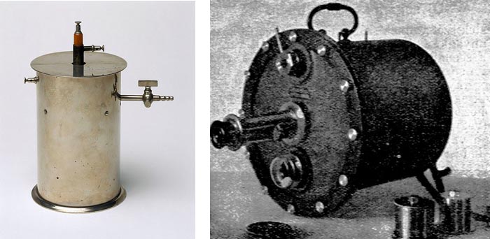 Cámara de ionización de Pierre Curie y cámara de ionización Kolhörster