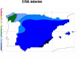 Precipitación media anual en el periodo 1989-2004: referencia observacional