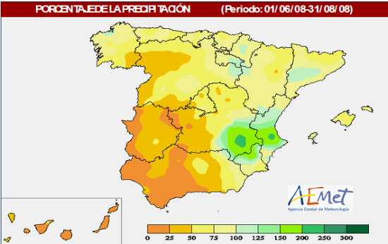 Precipitación verano 2008