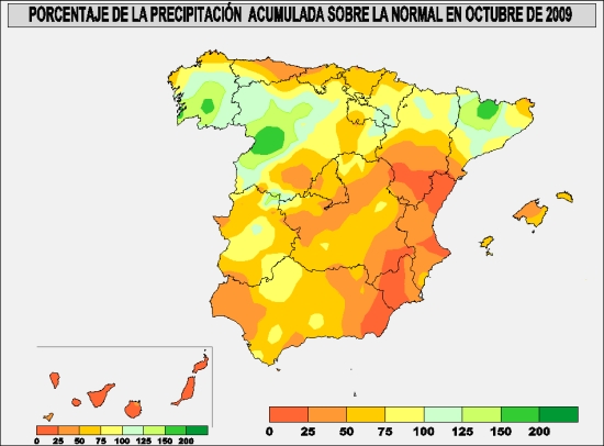 Precipitación octubre 2009