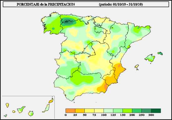 Precipitación octubre 2010