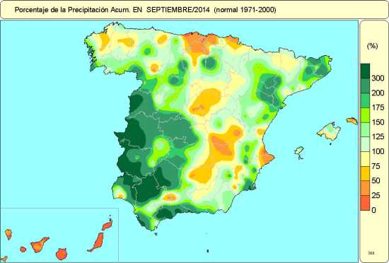 Precipitación septiembre 2014