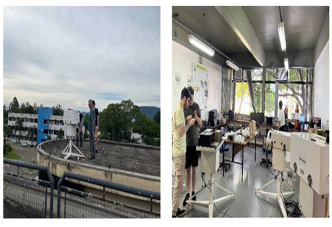 Figura 1.- Trabajos de renovación y actualización de los espectrofotometros Brewer, en las instalaciones del INPE, en la Universidad Federal de Santa María (Brasil), realizado por el personal de AEMET a finales del 2023