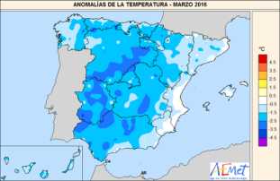 Temperatura marzo 2016